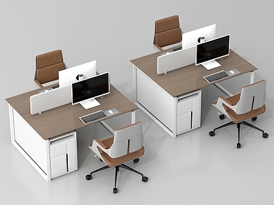 现代办公桌椅 公共办公区 电脑桌椅 职员工位 现代办公桌椅