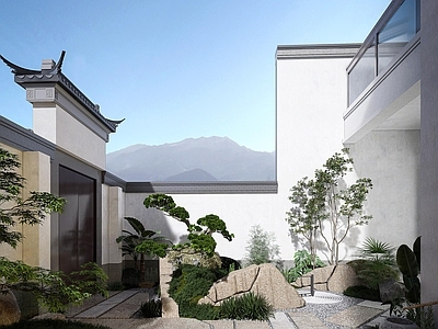 现代中式庭院 样板区景观 庭院景观 施工图