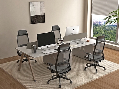 现代办公桌椅 公共办公区 电脑桌椅 职员工位 现代办公桌椅
