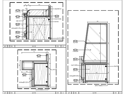 柜体节点 蛋糕柜烤漆层板 施工图