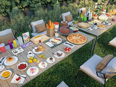食物饮料 甜品 户外餐桌椅 水果 餐具 面包
