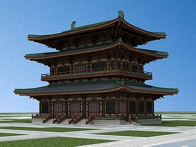 中式古建 中式大殿 楼阁建筑 古建筑