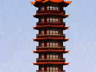 中式古建 中式景观塔 佛塔 宝塔