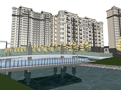 现代欧式高层住宅 欧式风格高层洋房