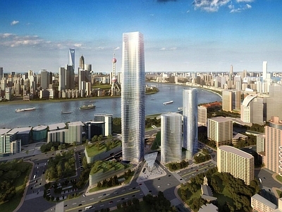 现代办公楼 北外滩项目 高层办公楼