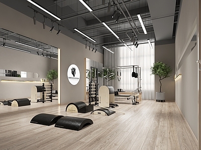 现代瑜伽室 普拉提教室 瑜伽室 普拉提床