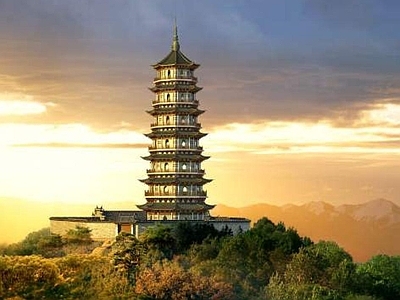 中式古建 古塔 佛塔 古建宝塔