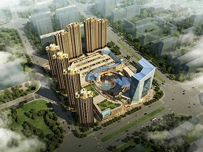 现代商场外观 现代城市商业综合