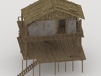 现代其他公共建筑 茅草屋