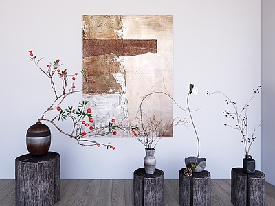 侘寂花艺 侘寂风花艺摆件 中古风花艺摆件