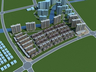 现代别墅外观 现代商业住宅小区 别墅区