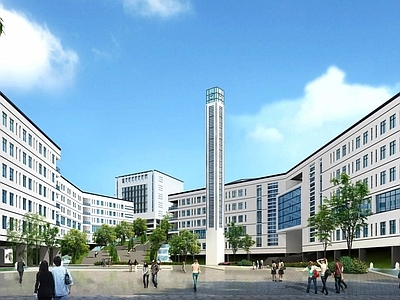 现代学校外观 学校 中学