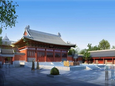 中式古建 古代寺庙 佛塔