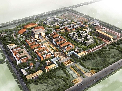现代学校外观 大学建筑