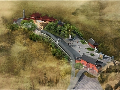 中式古建 古建 寺庙