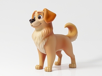 狗 卡通田园犬看门狗 土狗金毛卡通动漫 手办摆件公仔饰品 美陈道具打卡合影 雕塑雕像