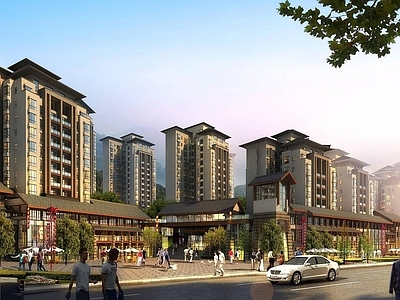 中式高层住宅 中式商业住宅小区