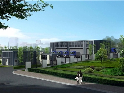 现代厂房 垃圾站 垃圾处理站建筑 工厂