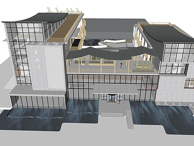 现代新中式酒店建筑 温泉酒店建筑 多层酒店建筑 山地酒店建筑 民宿酒店 新中式酒店