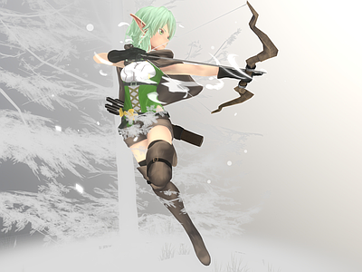虚拟人物 弓箭手射手 卡通精灵 动漫女性 精灵弓箭手 妖精杀手