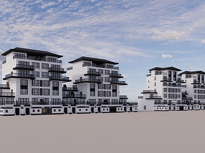 新中式小区建筑 洋房 住宅