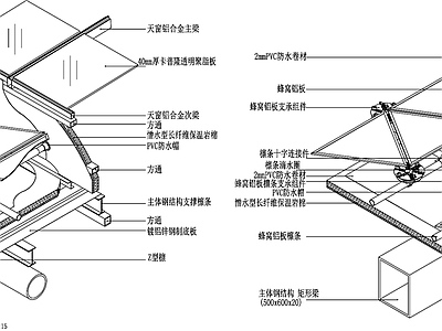 天窗节点 屋面采光天窗 构造图 施工图