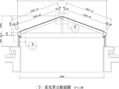 天窗节点 采光罩 施工图