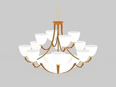 现代封闭式厨房 花台型吊灯