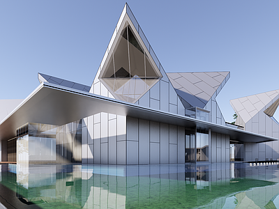 现代售楼处建筑 现代风格售楼处 现代美术馆 现代风格示范区