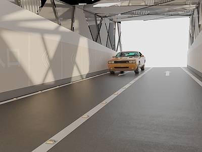现代室内停车场 车库坡道 车库入口 停车场 地下停车场坡道 交通设施