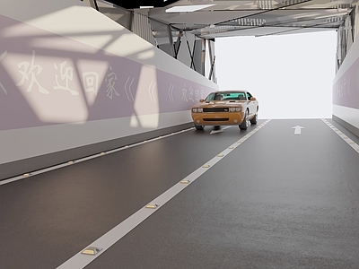 现代室内停车场 车库出入口 车库 停车场 交通设施 地下停车场
