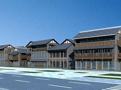 中式商业街 中式商业街 中式仿古建筑