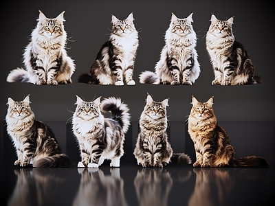 爬行动物 2D宠物猫 宠物 缅因猫 小猫咪 居家宠物