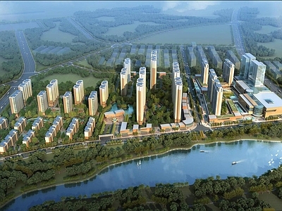现代高层住宅 大型综合住宅小区