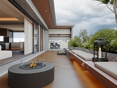 现代极简阳台 生活阳台 休闲阳台 花园阳台 庭院 户外花园