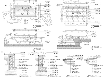 滨水公园 滨水琴台 茶台 滨水平台 施工图
