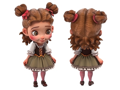 女人 卡通少女 小女孩 洋娃娃 手办 玩偶 摆件 潮玩
