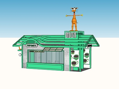 现代新中式其他店铺 商业外摆 咖啡店 多经典商业 商业店铺 网红店铺