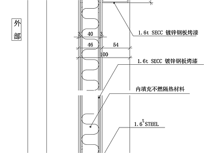 现代门 不锈钢门 施工图