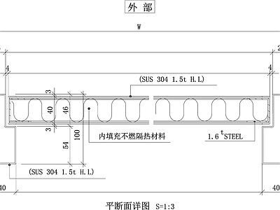 现代门 金属门 施工图