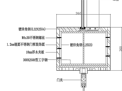 现代门 门厅框 施工图