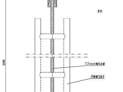 现代门 地簧门 施工图