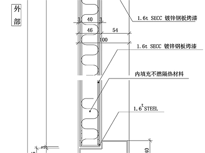 现代门 金属门 施工图