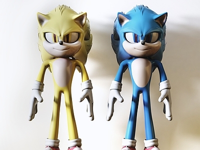 玩具 音速小子 刺猬索尼克 儿童玩具组合 手办 卡通雕塑