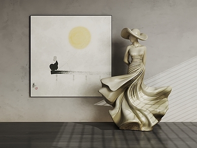 现代奶油雕塑摆件 雕像 石膏摆件 艺术雕塑 抽象雕塑 人形雕塑