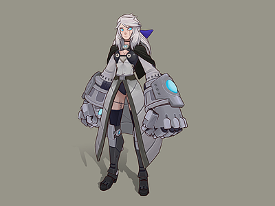 女人 机械少女 高冷白发女孩 少女机器人 御姐 女战士 赛博朋克机械少女