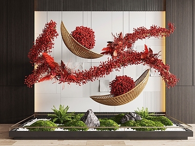 现代室内景观 现代室内景观造景 苔藓景观 景观小品 藤编装置 植物装置