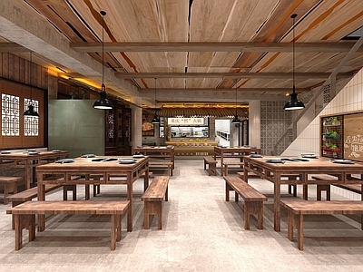 现代复古风格的火锅店