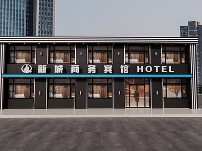 现代中式其他酒店空间 宾馆门头 酒店门头