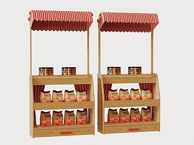 现代奶油零食店 儿童边柜 雨棚柜